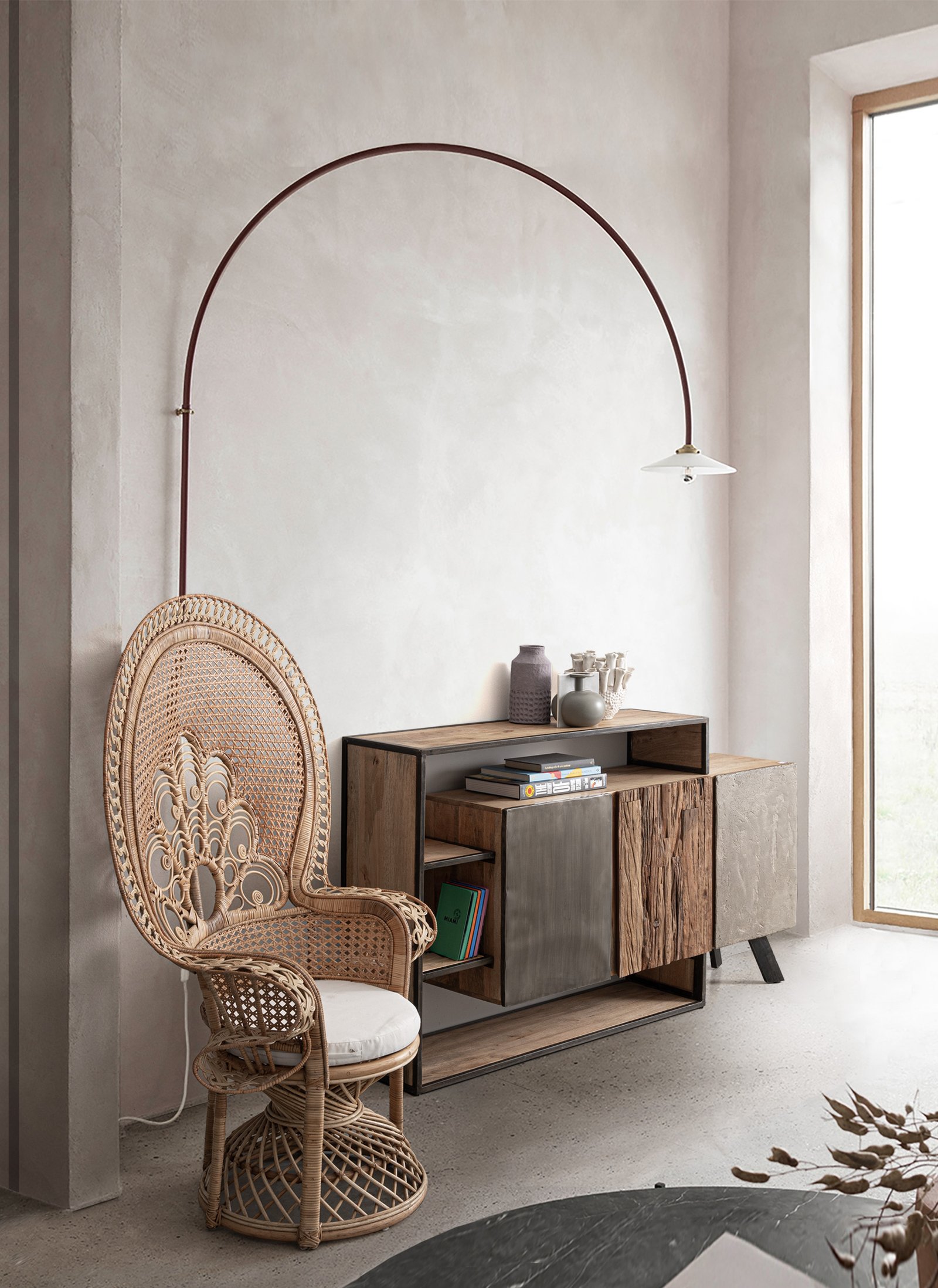 POLTRONA C-C PEACOCK NATURALE