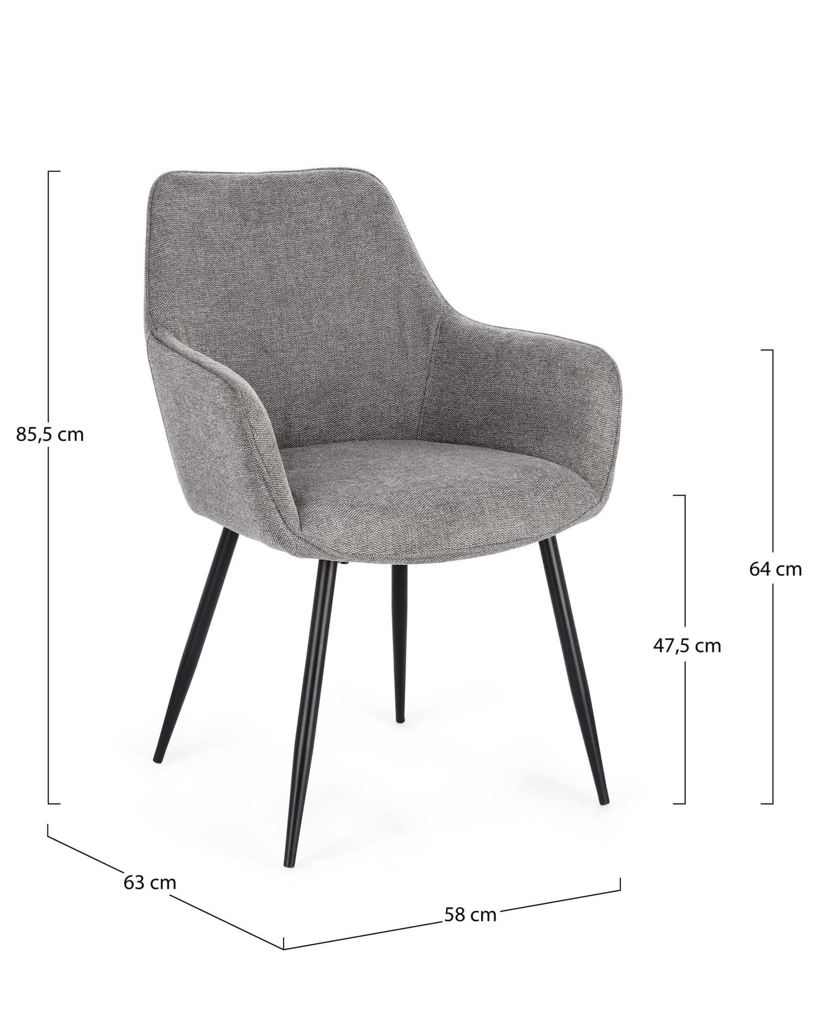 SEDIA C-BR CORA NERO/GRIGIO SCURO - immagine 7