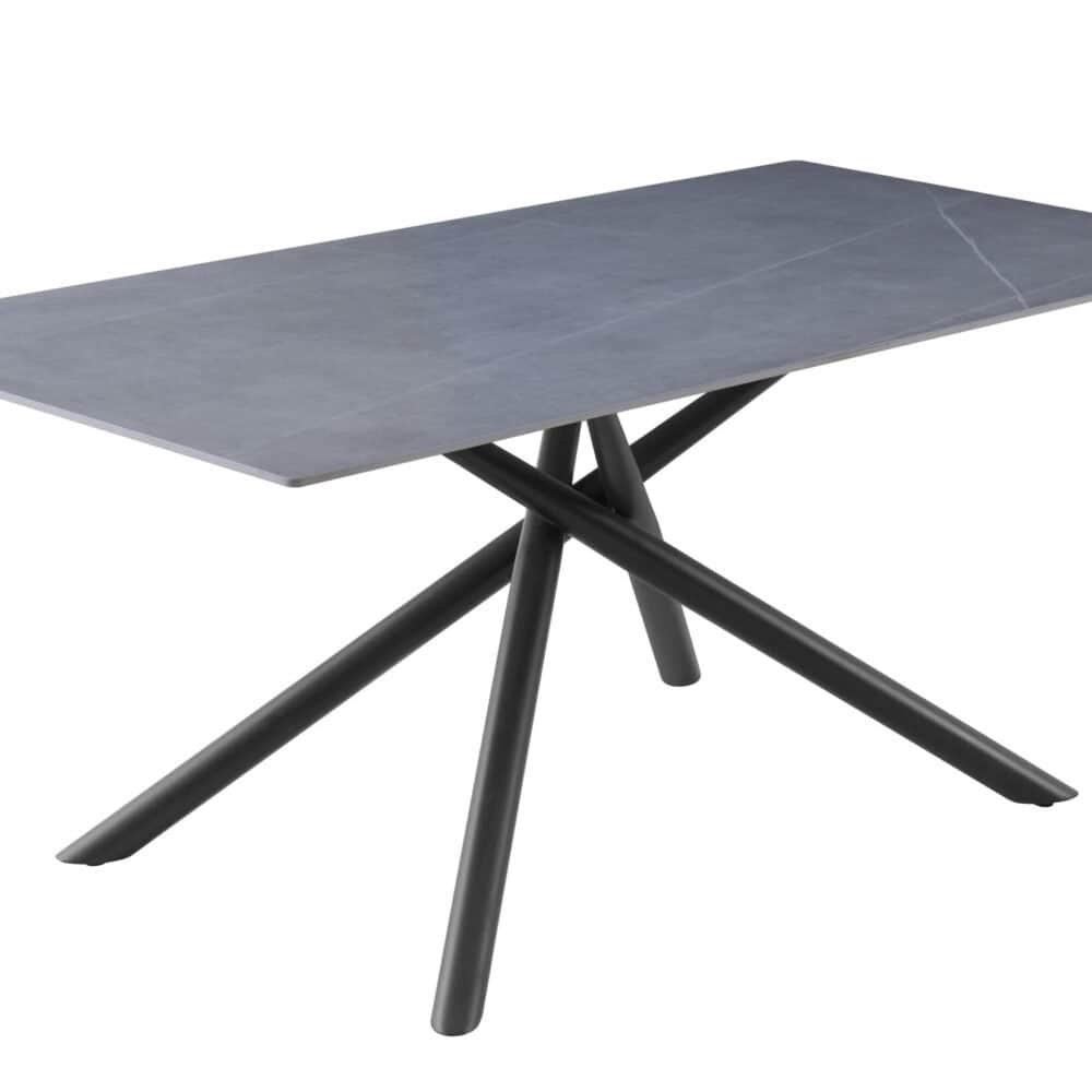 Tavolo moderno in pietra e ferro, design elegante per arredo living e zona pranzo.