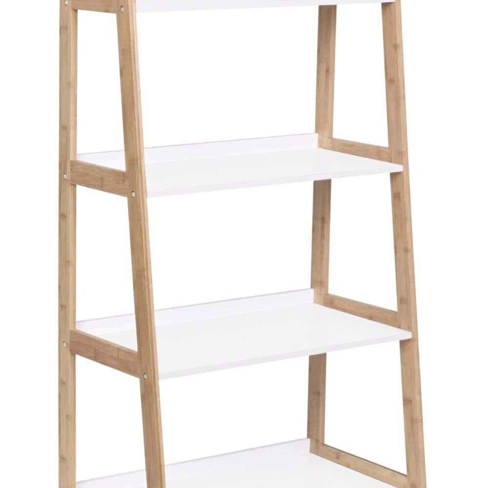 Mensola moderna in legno, perfetta per casa o ufficio, con tre ripiani funzionali.