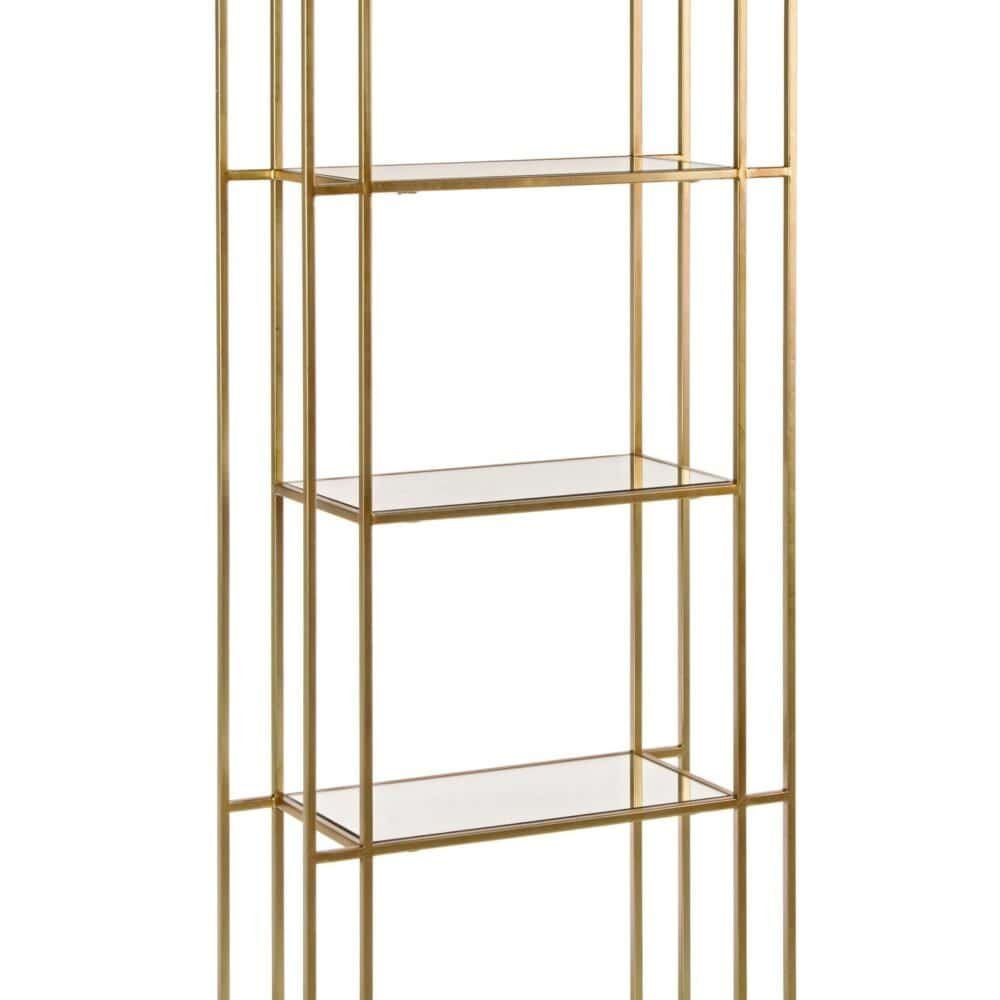 Mensola moderna in metallo dorato, ideale per decorare e organizzare con stile.