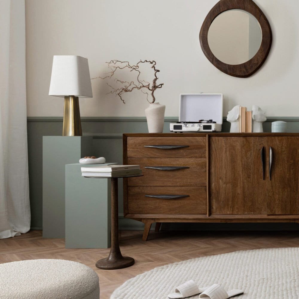 Pannello decorativo in legno, mobili di design, stile minimalista, arredo living moderno.