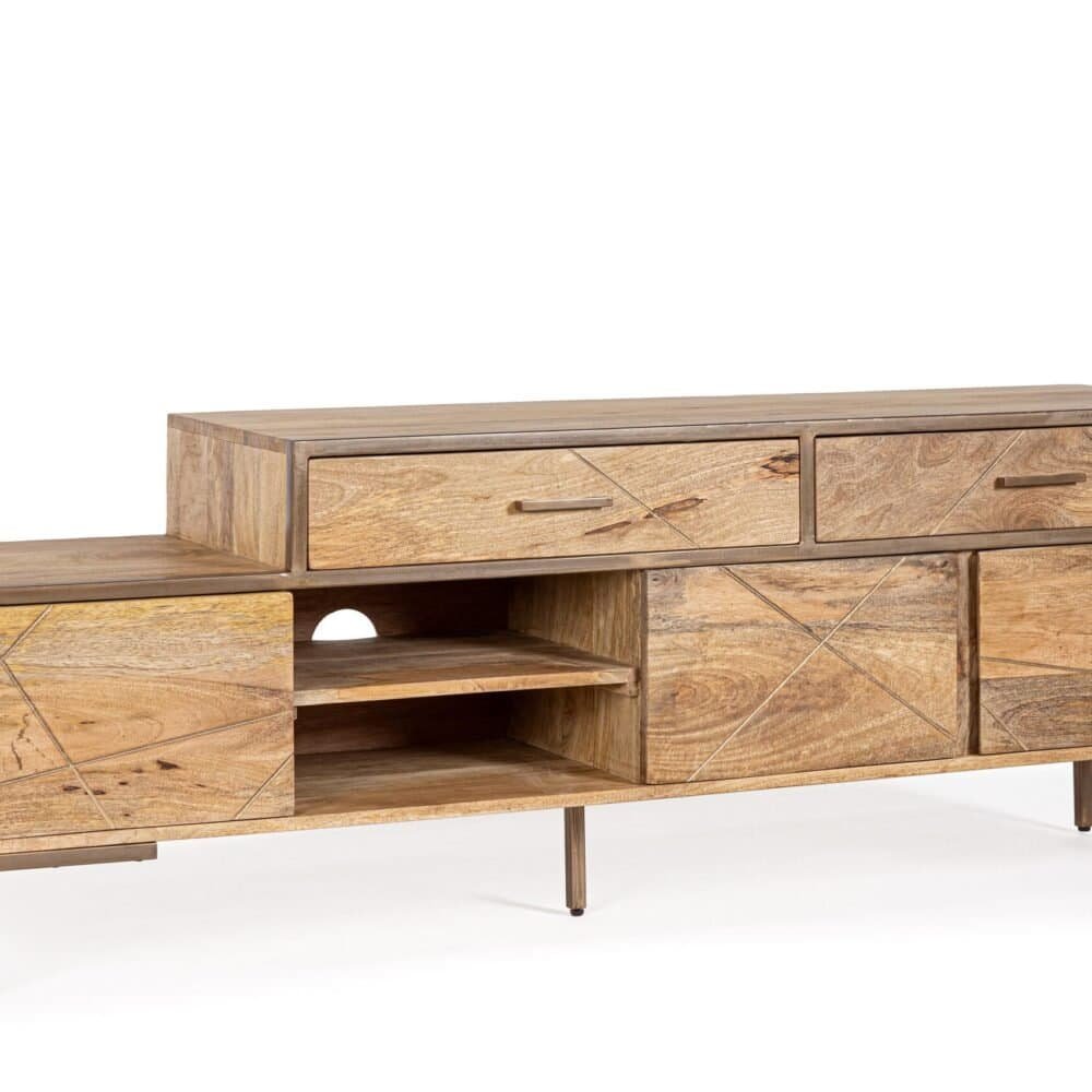 Mobile in legno naturale con design moderno, perfetto per arredare il soggiorno o sala da pranzo.