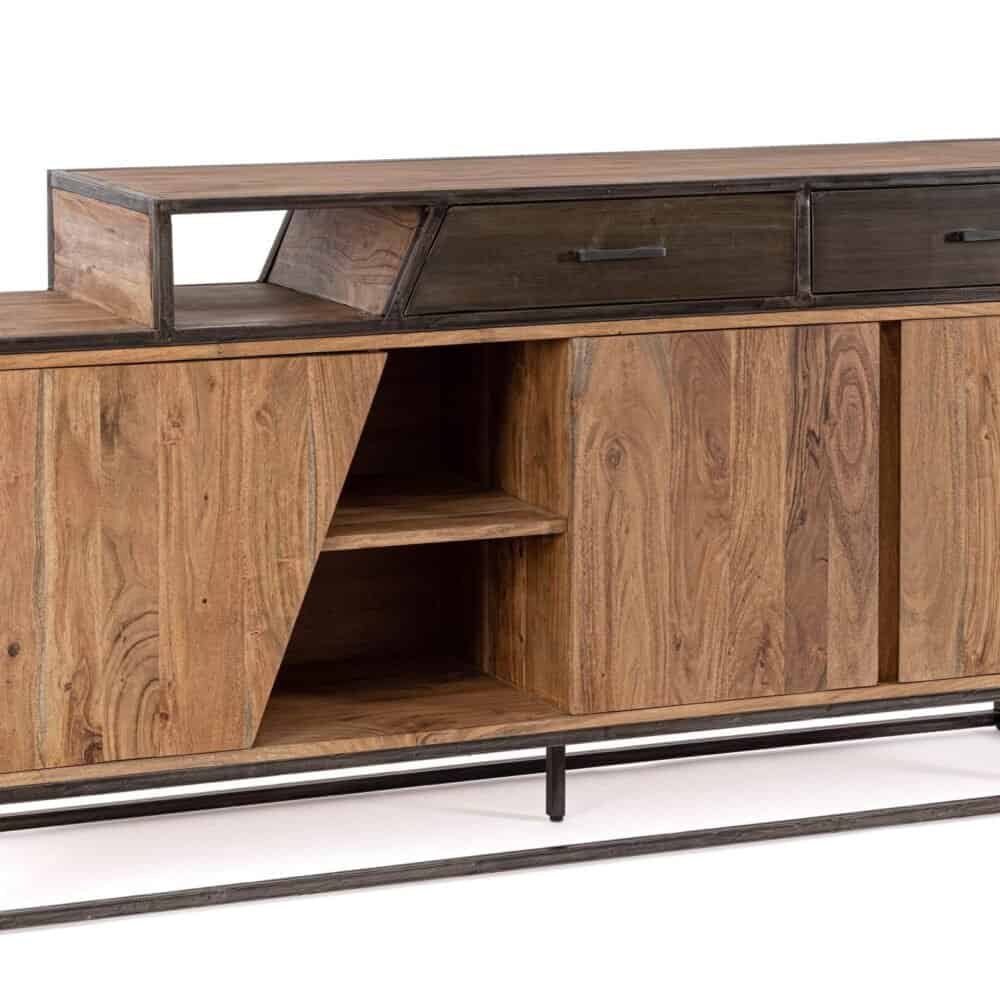 Mobiletto moderno in legno e metallo per arredo casa originale.