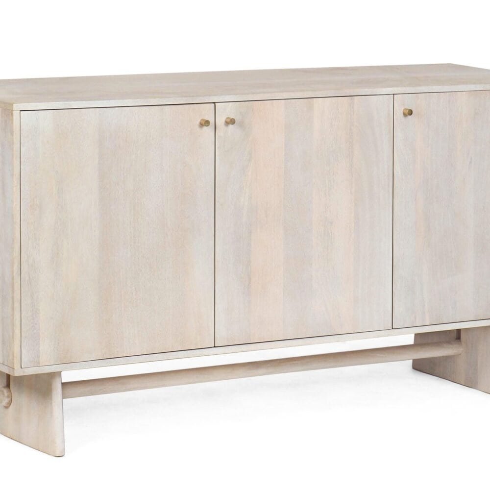 Comò moderno in legno con ante e doppio ripiano, stile minimalista, pezzo unico di alta qualità per arredo casa.