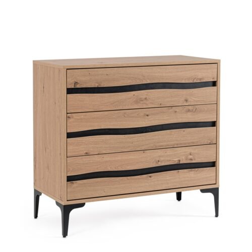 CASSETTIERA 3C MELYS NAT-NERO 80X78H