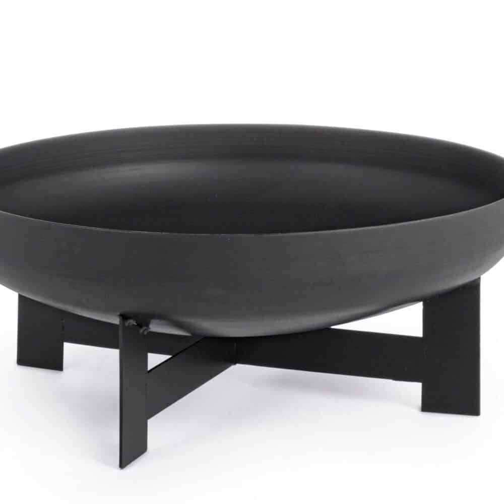 Vassoio nero con supporto in legno, design minimalista perfetto per la casa o come complemento d'arredo.