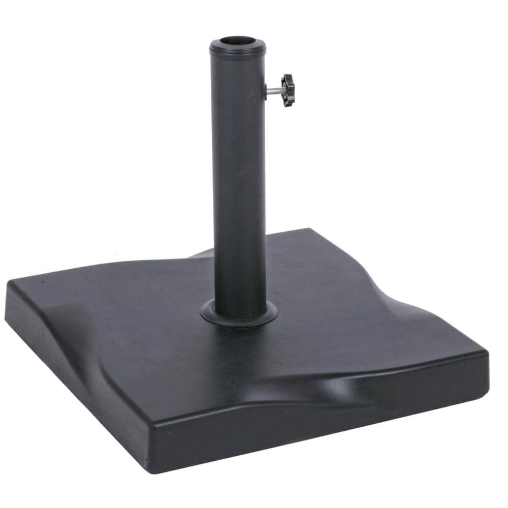 Supporto per ombrellone con base di stabilità, ideale per giardini, terrazze e balconi.