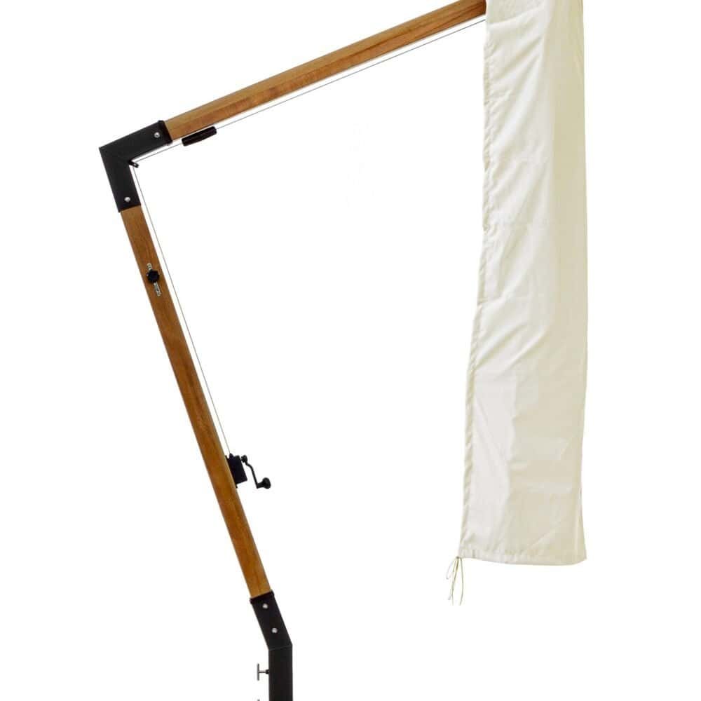 Vela da vento con struttura in legno e tessuto di alta qualità per il giardino.