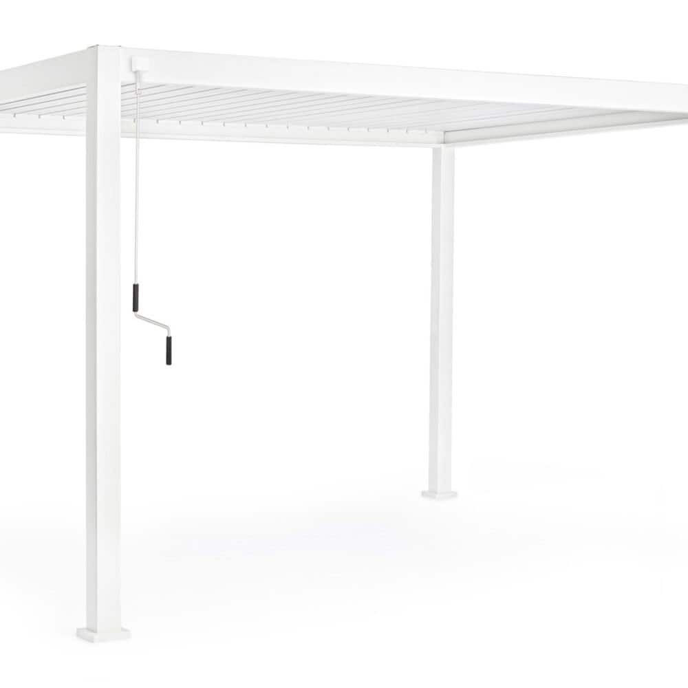 Progettato in plastica bianca, questo gazebo offre protezione e stile per ambienti outdoor, ideale per pranzi e feste in giardino.