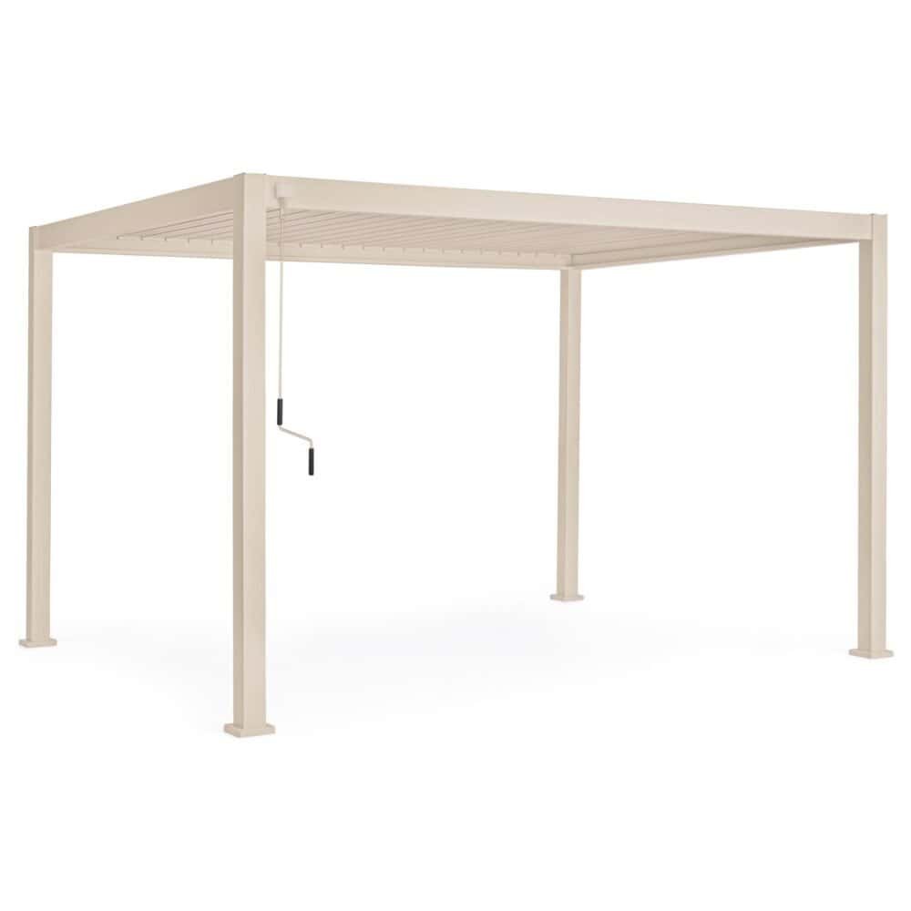 Gazebo in plastica bianca, resistente e facile da montare per esterni e giardini.