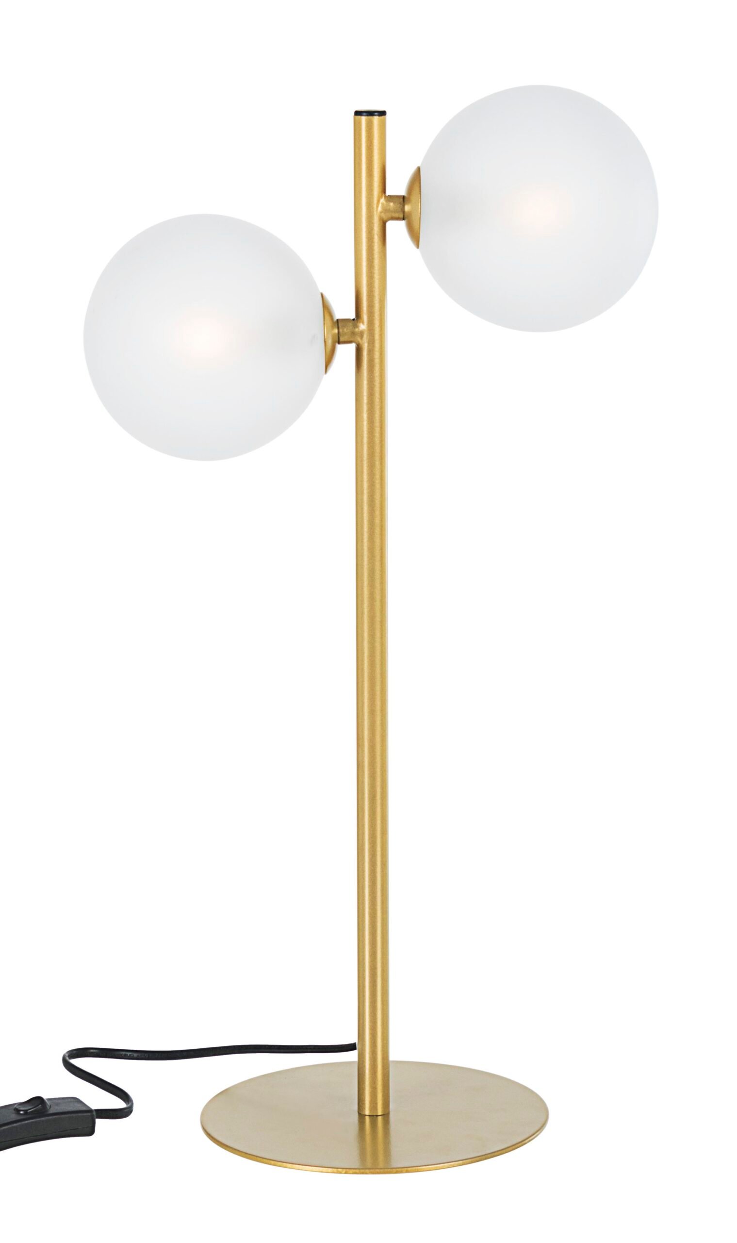 LAMPADA TAV. BALLS 2LUCI ORO H54