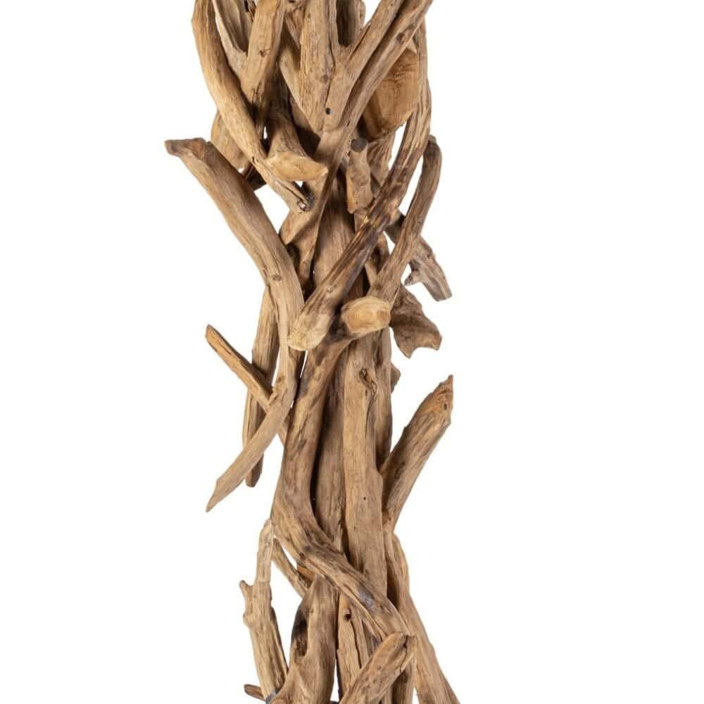 Compo di legno vintage, lampada da tavolo artigianale.