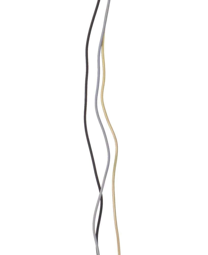 1. Faretto pendente moderno con fili intrecciati e lampadine esposte.