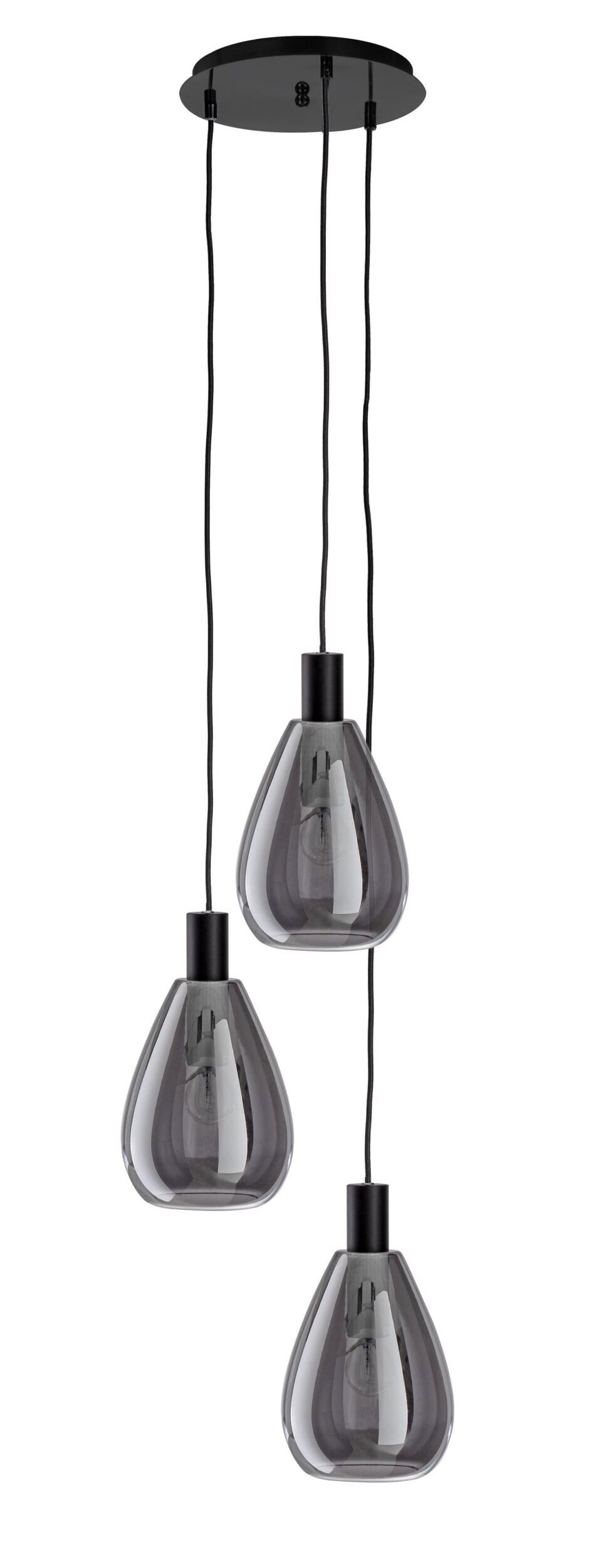 LAMPADARIO 3LUCI GLARING FUMÉ-NERO