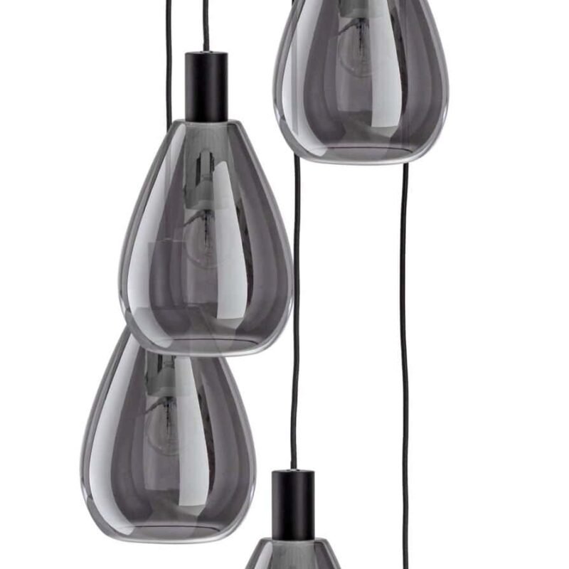 Lampada a sospensione di design con quattro luci, perfetta per soggiorno e sala da pranzo.