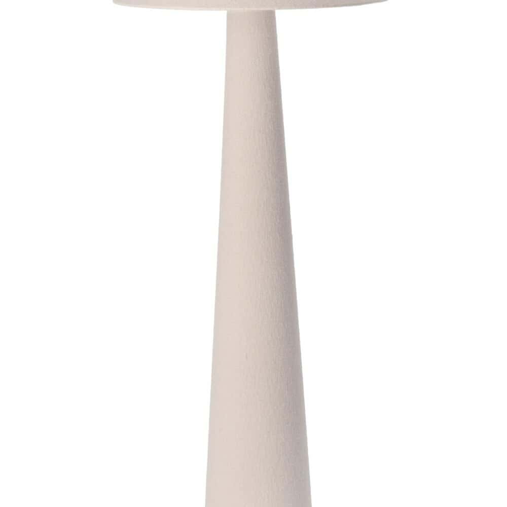 Lampada da tavolo design bianca, stile minimalista per ambienti eleganti e contemporanei.