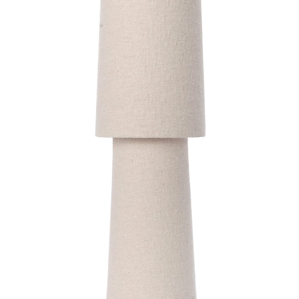 Lampada in tessuto naturale beige, design moderno e minimalista, perfetta per arredo interno.
