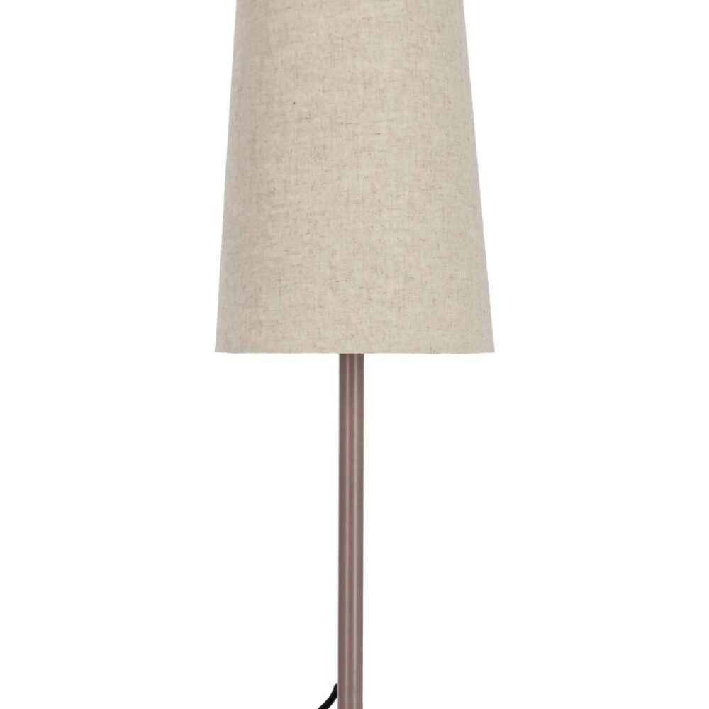 Lampada da tavolo con paralume beige in tessuto naturale, design elegante e moderno. Perfetta per ambienti living e studio.