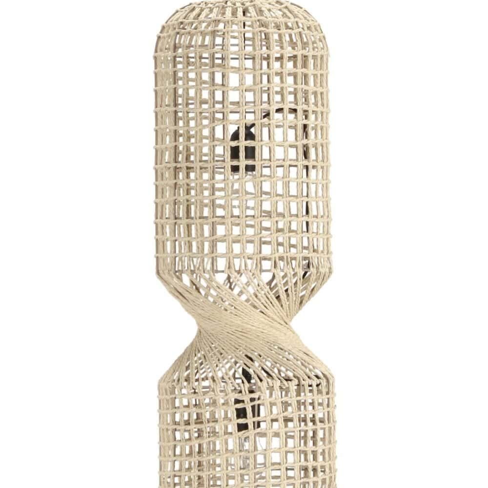 Lampada pendente in rattan naturale, design boho chic e sostenibile.