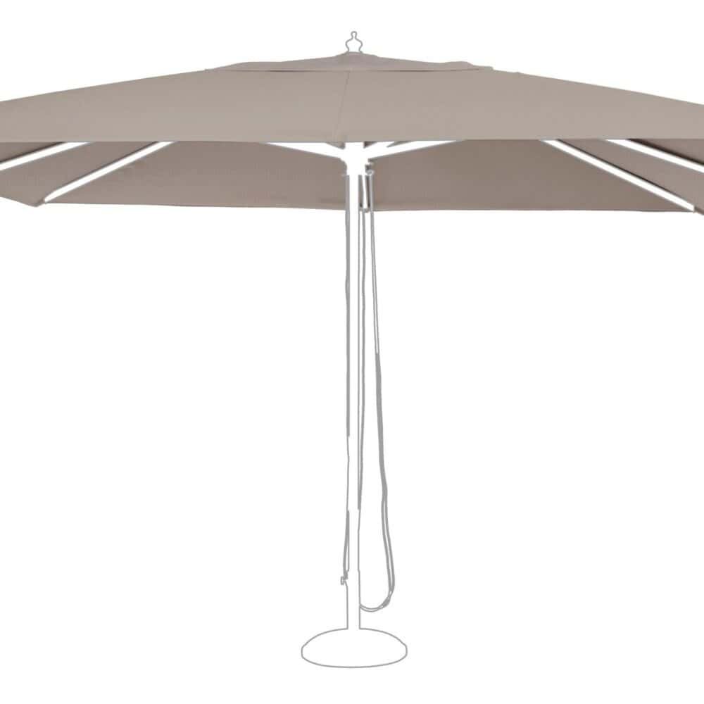 Ombrellone da esterno beige, resistente e di design per giardini e terrazzi. Proteggi il tuo spazio con stile e funzionalità.