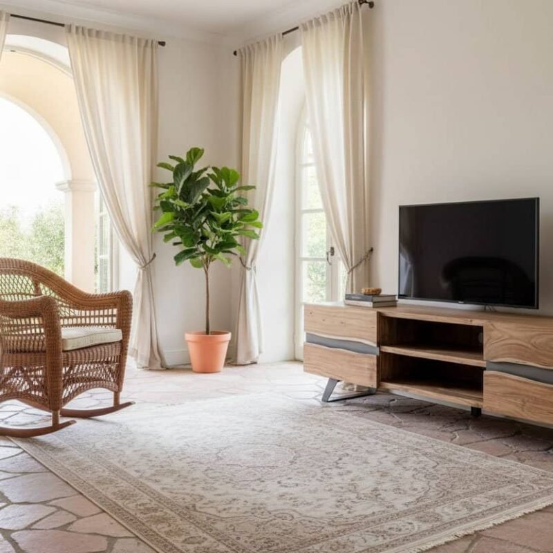 Porta TV mobile in legno 2A Aron, soluzione moderna e funzionale per soggiorno.