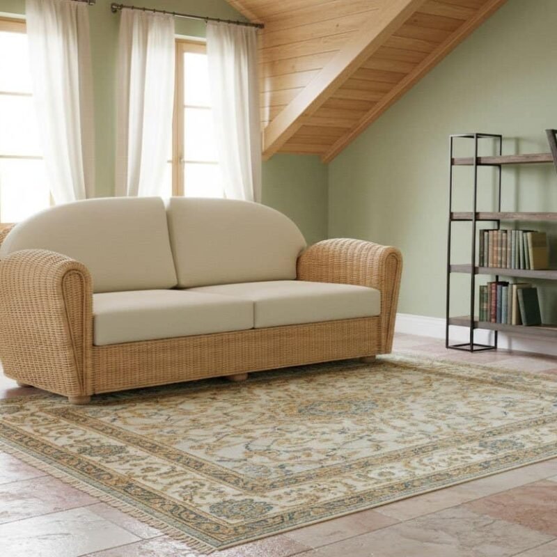 Libreria Manchester in soggiorno con scaffali e arredi moderni.