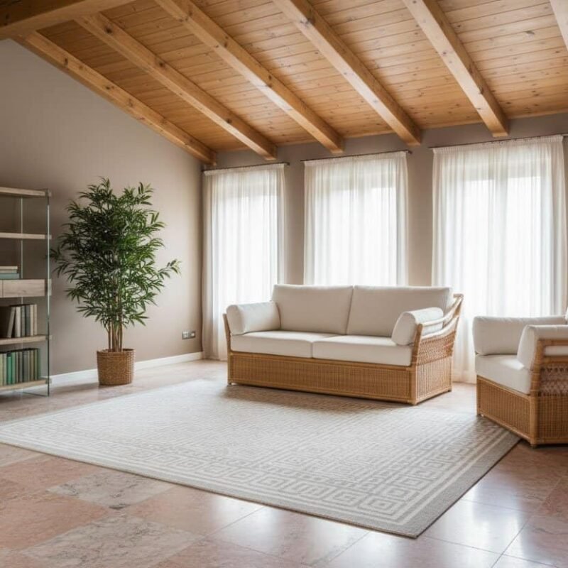 Libreria moderna 4 posti e 2 cassetti, stile Kenya, ambiente luminoso.