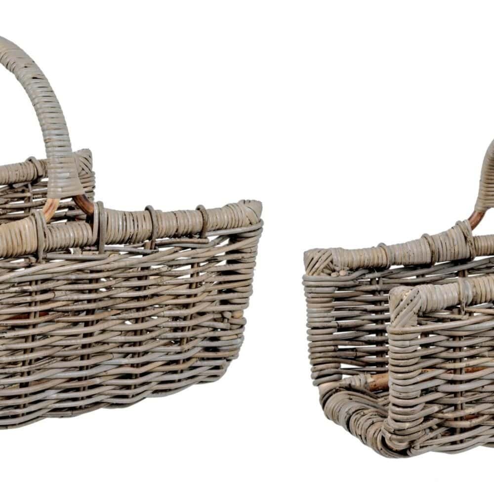 Ceste in vimini artigianali per uso decorativo o funzionale.