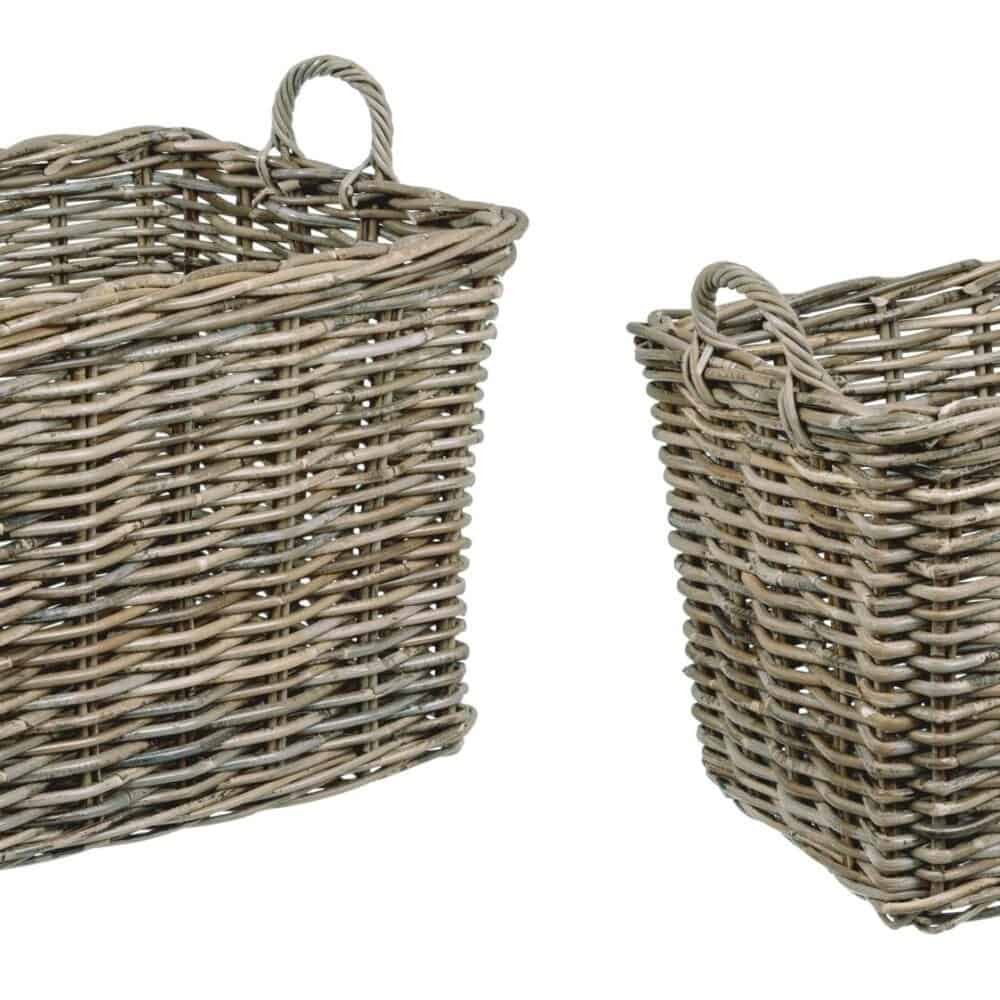 Vasche in vimini naturali per decorazioni e uso quotidiano.