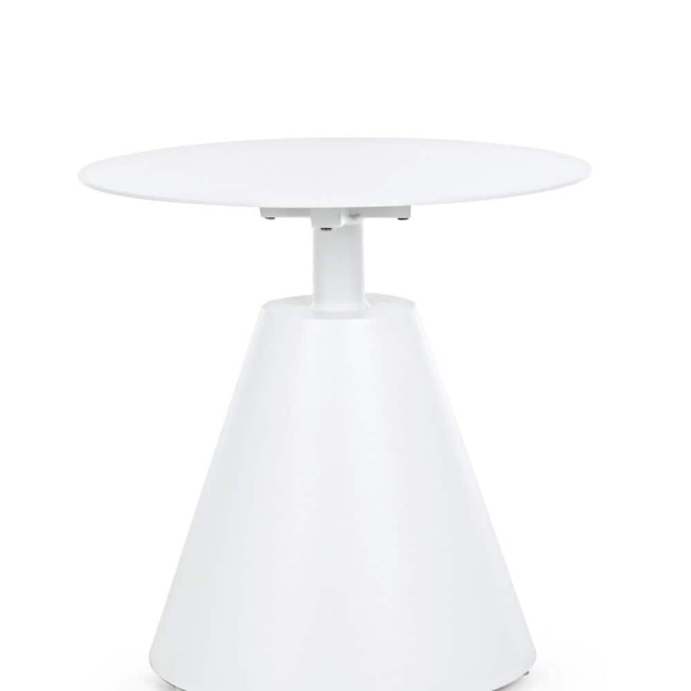 Tavolo bianco moderno, ideale per ambienti living e uffici, con design essenziale e funzionalità elevata.