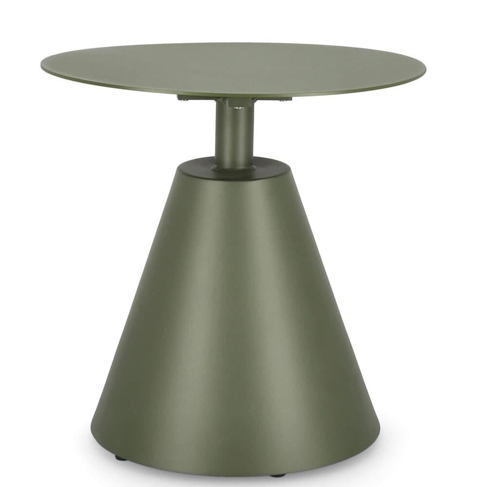 Mobili da esterno, tavolo in alluminio verde militare resistente alle intemperie.