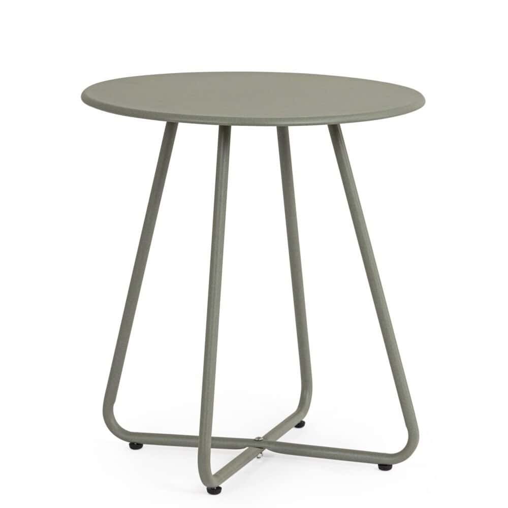 Alt text: Tavolo moderno in legno con struttura in metallo, perfetto per salotti e cucine.