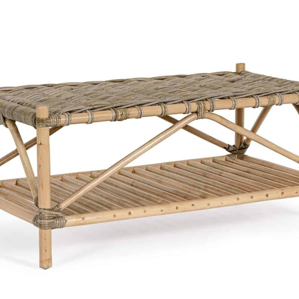 Immagine di un mobile da bagno in rattan naturale, stile tropicale e ecologico, perfetto per arredare il bagno con charme naturale.