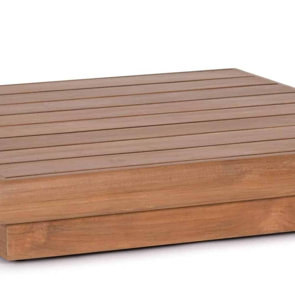 Pianetto in legno teak per esterno, tavolo da giardino resistente alle intemperie. Perfetto per spazi esterni e decorazioni outdoor.