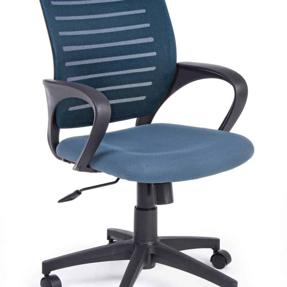 Sedia da scrivania con schienale traspirante, braccioli e base girevole. Perfetta per ufficio e home office.