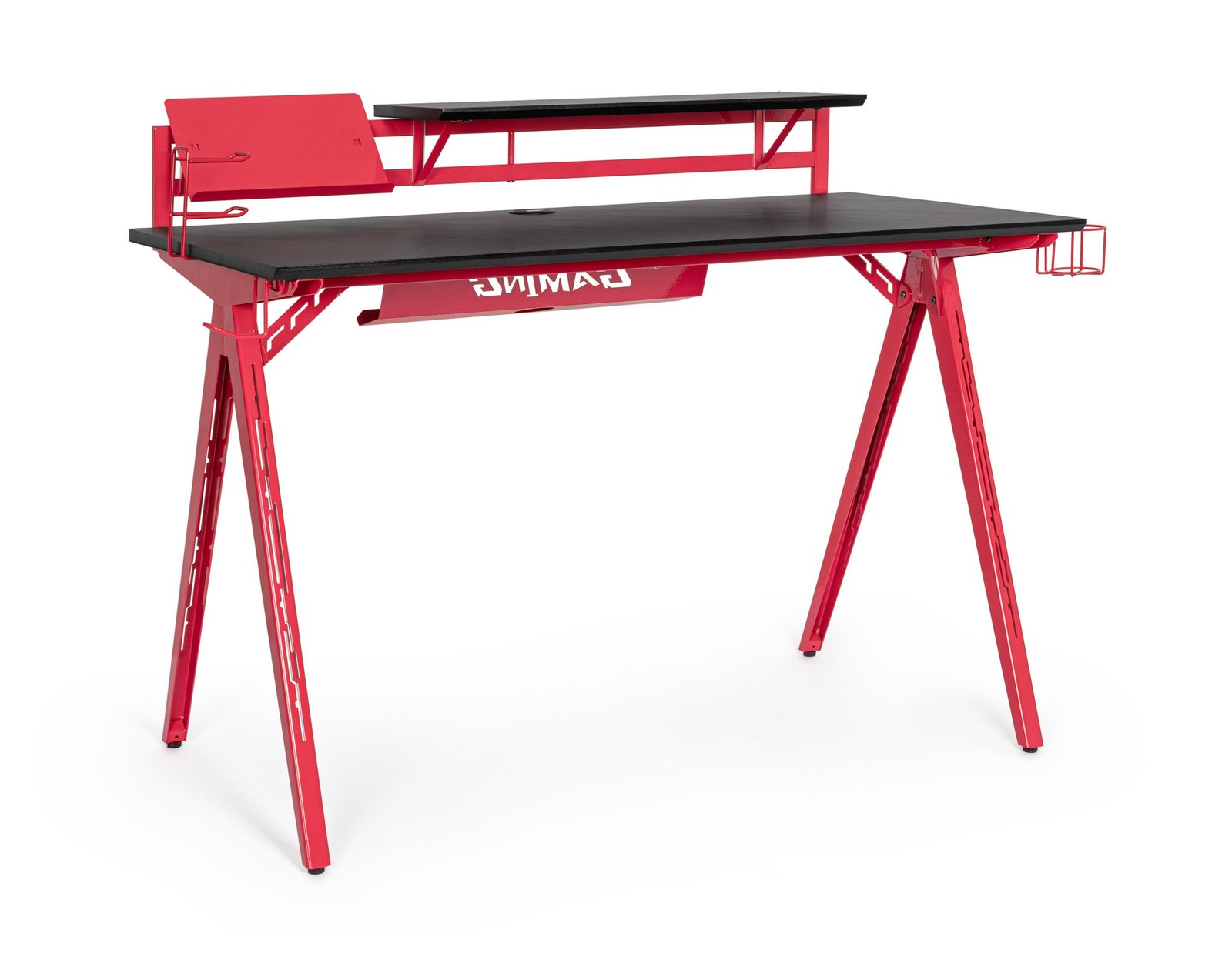 SCRIVANIA GAMING 2P ROSSO-NERO