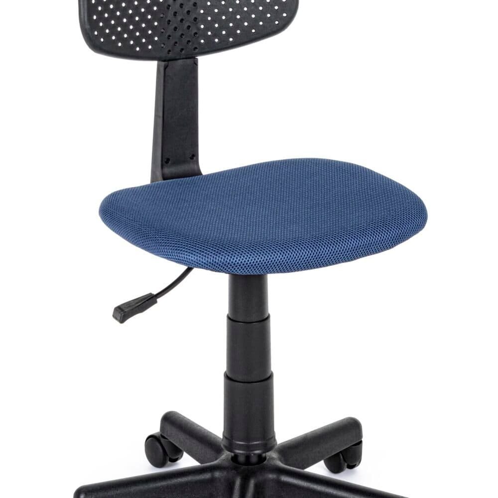 Sedia ergonomica ufficio con schienale perforato e sedile imbottito, perfetta per postazioni di lavoro.