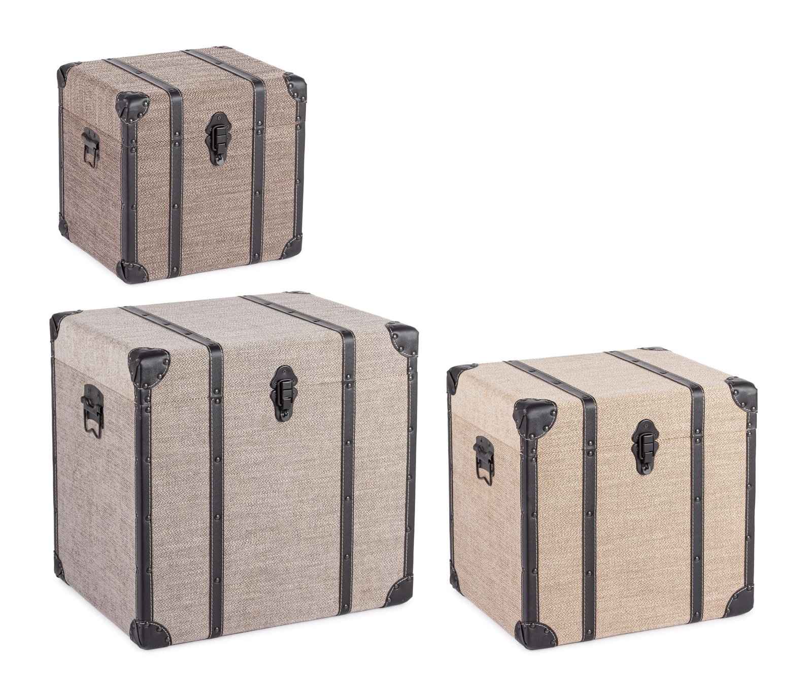 SET3 BAULE RILEY GRIGIO-MARRONE-BEIGE