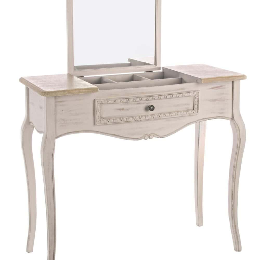 Specchio e comò in stile vintage shabby chic.