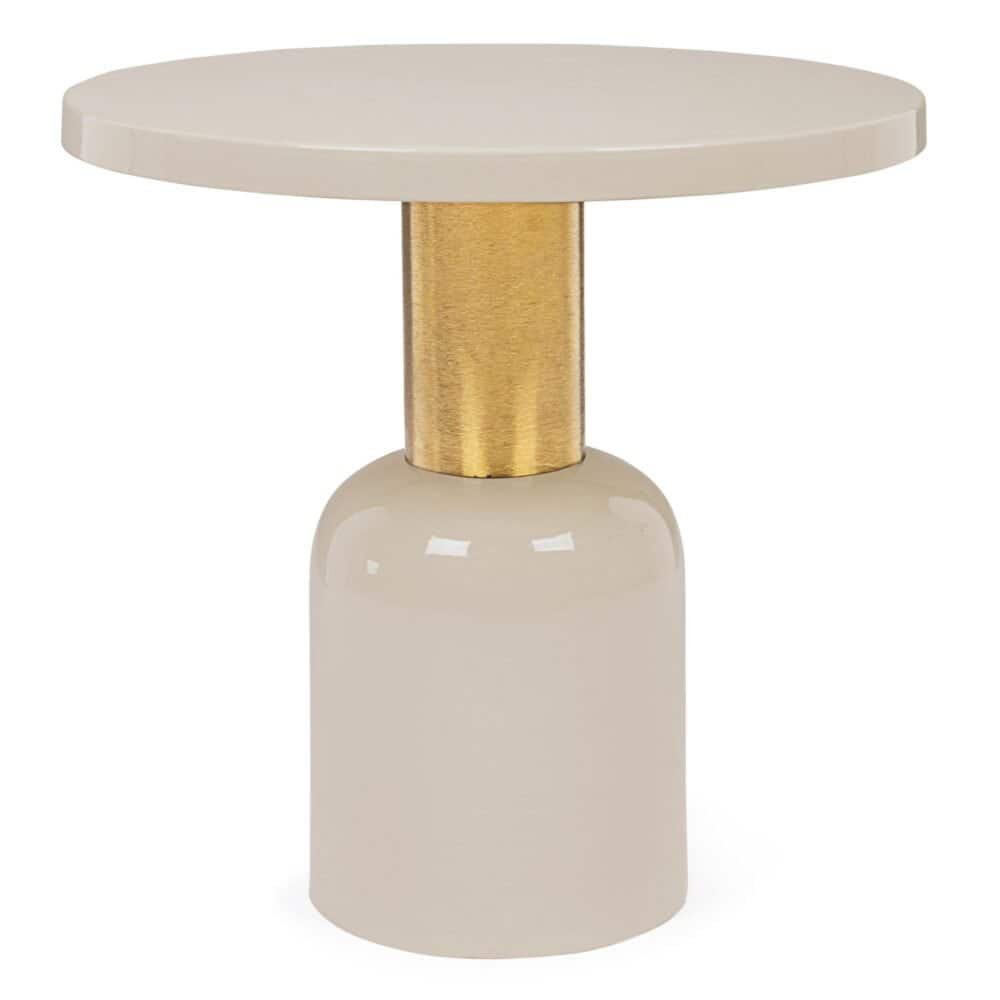 Piano rotondo in pietra e base elegante in ceramica raffinata.