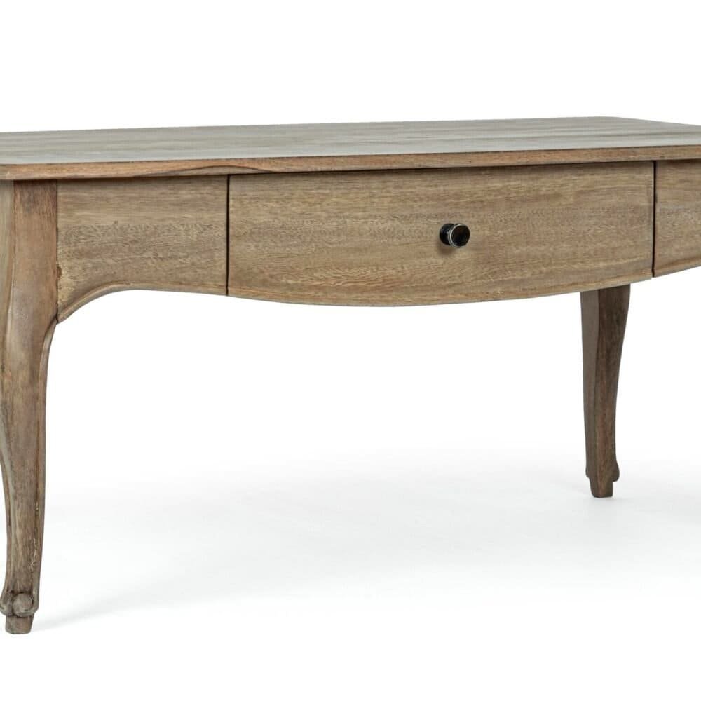 Tavolo in legno naturale con only design elegante, perfetto per arredi rustici e moderni.