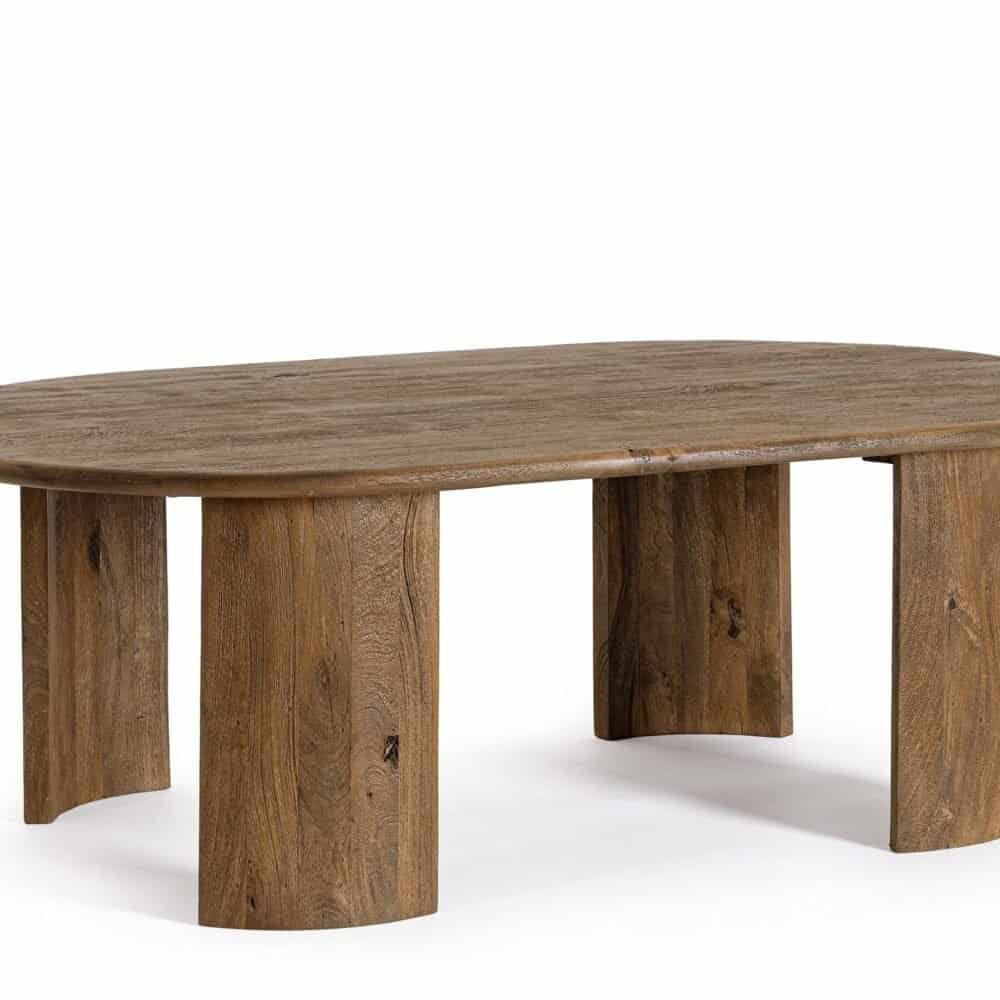 Tavolo in legno massello rustico, perfetto per arredamento minimalista e di design.