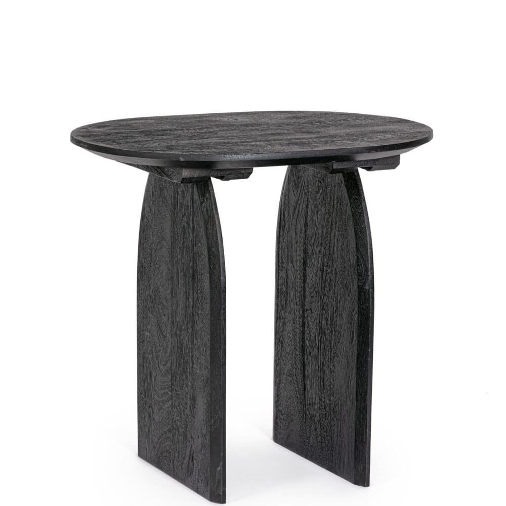 Tavolo in legno scuro, stile moderno, perfetto per interni eleganti e di design.