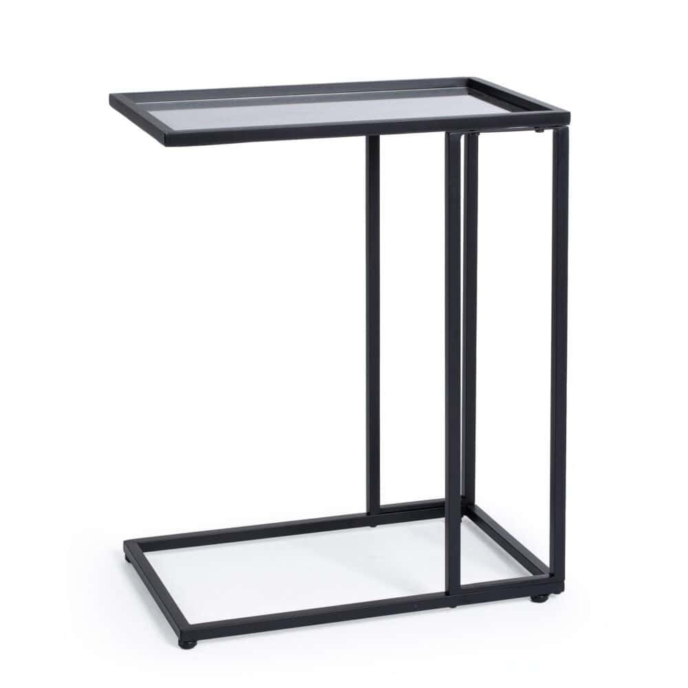 Tavolo da servizio nero, stile moderno, ideale per case e locali commerciali.