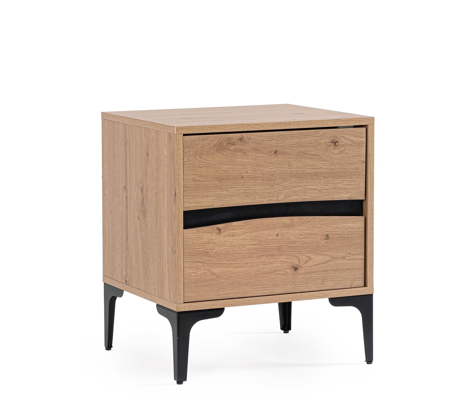 COMODINO 1A MELYS NATURALE-NERO H52