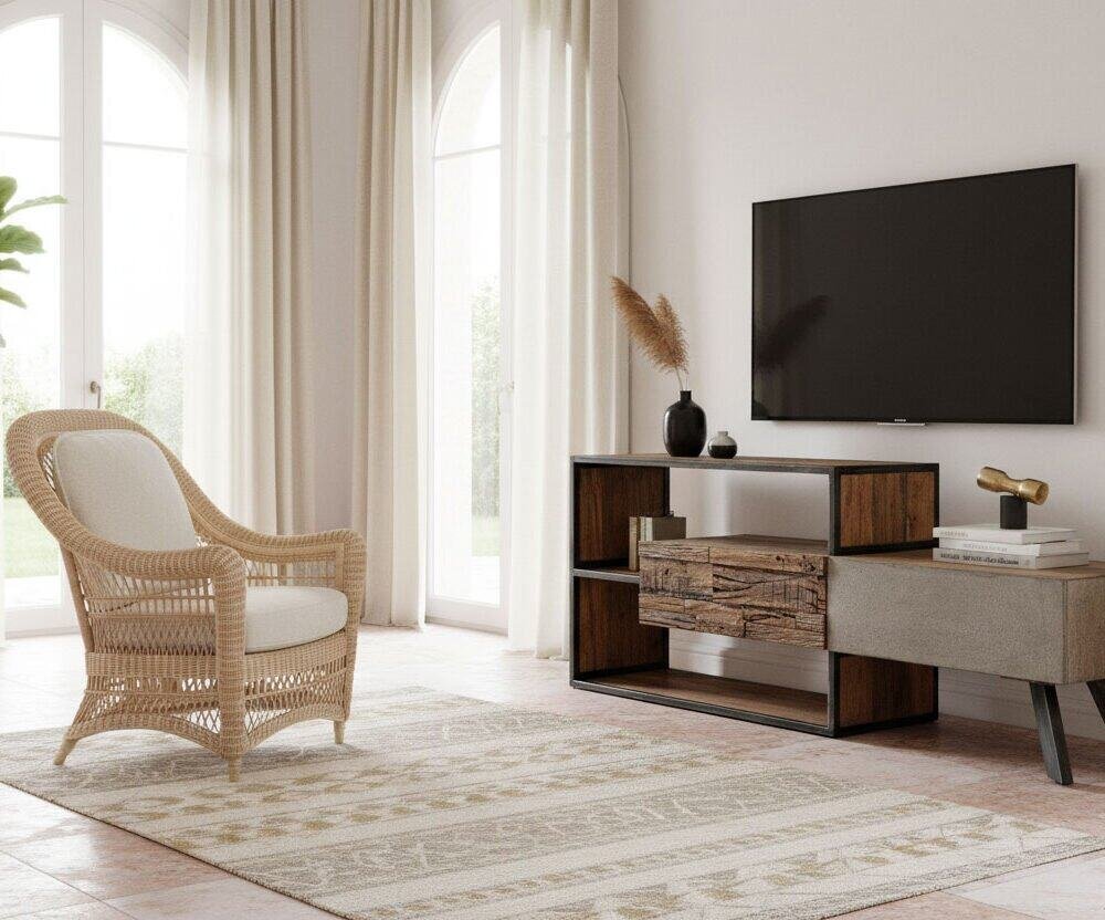 Porta TV mobile con design moderno e funzionale per soggiorno.