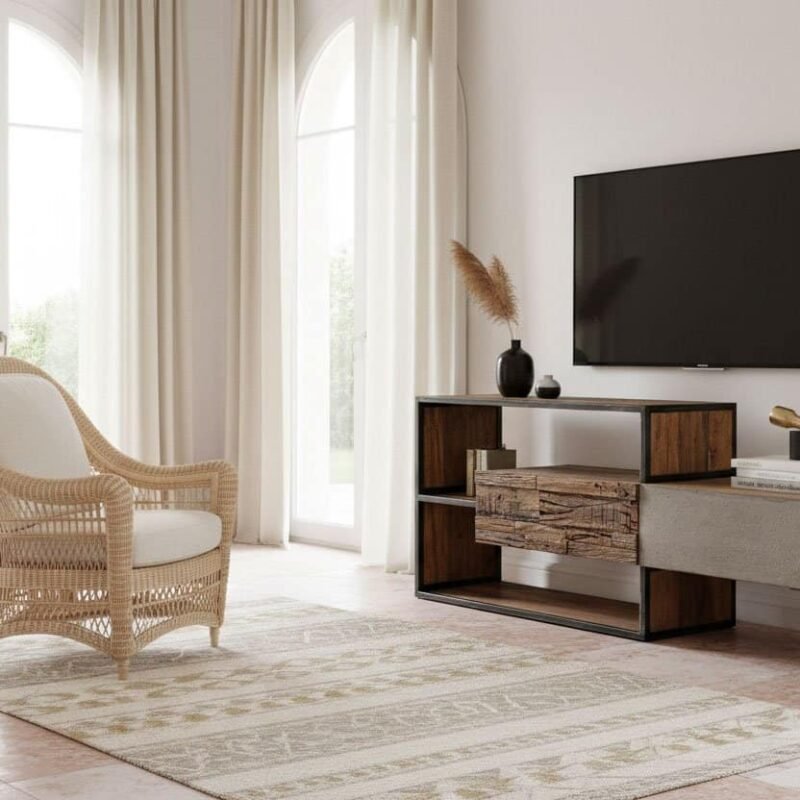 Porta TV mobile con design moderno e funzionale per soggiorno.