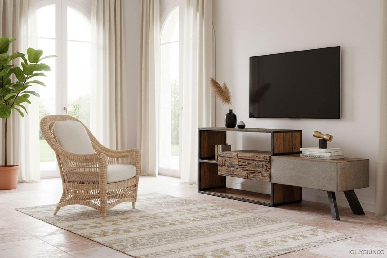 Mobile porta TV Manchester - JOLLYGIUNCO Porta TV mobile con design moderno e funzionale per soggiorno.