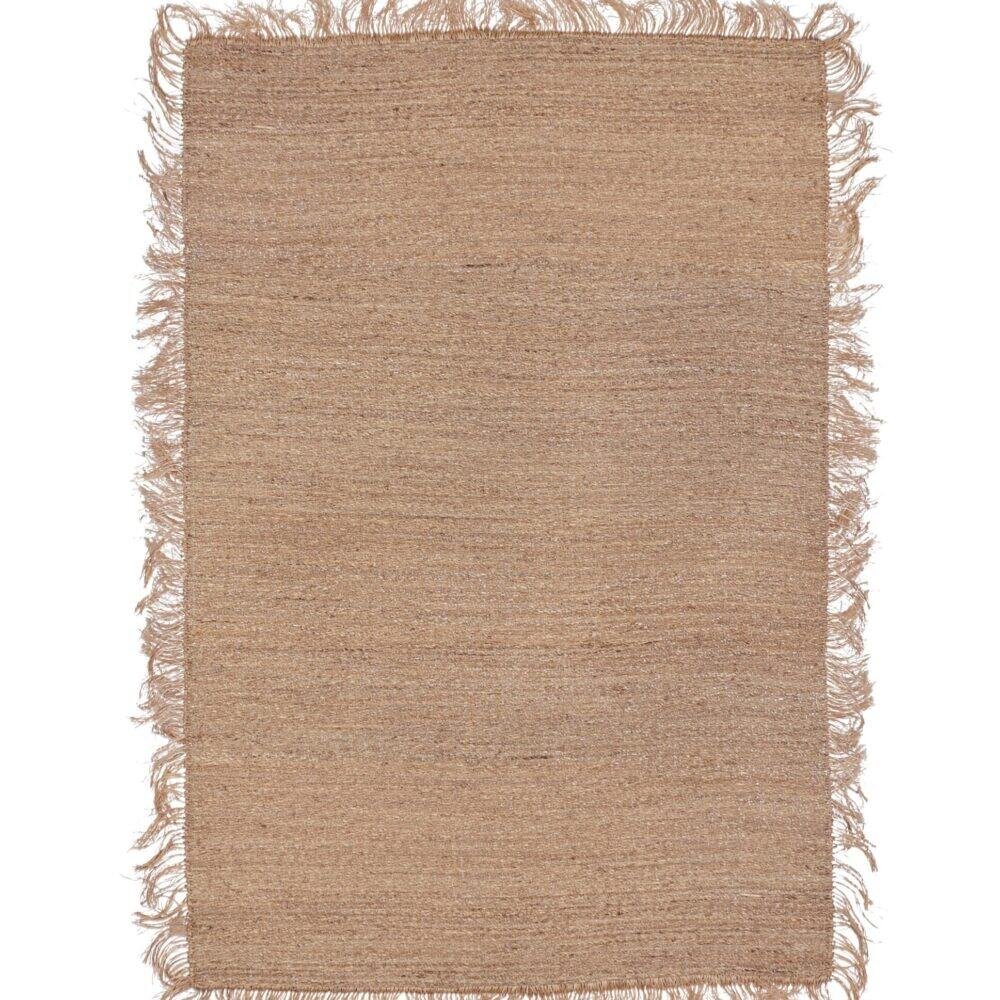 Tappeto in paglia naturale Jolly Giunco, perfetto per ambienti rustici e decorazioni eleganti, con finiture frangiate.